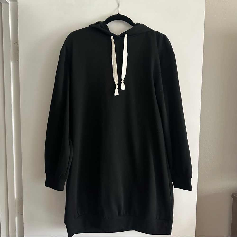 NWOT Saturday Sunday by anthropologie Black Hoodie Sweatshirt dress
